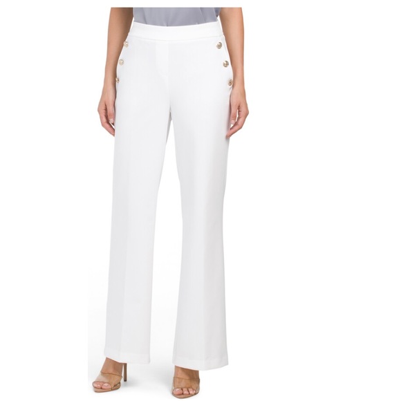 Rachel Zoe Pants - SUPER RARE NWT Rachel Zoe White w/ Gold Buttons  Hi-Rise Wide Leg Pants Size 6